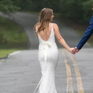Ivory lace maxi dress